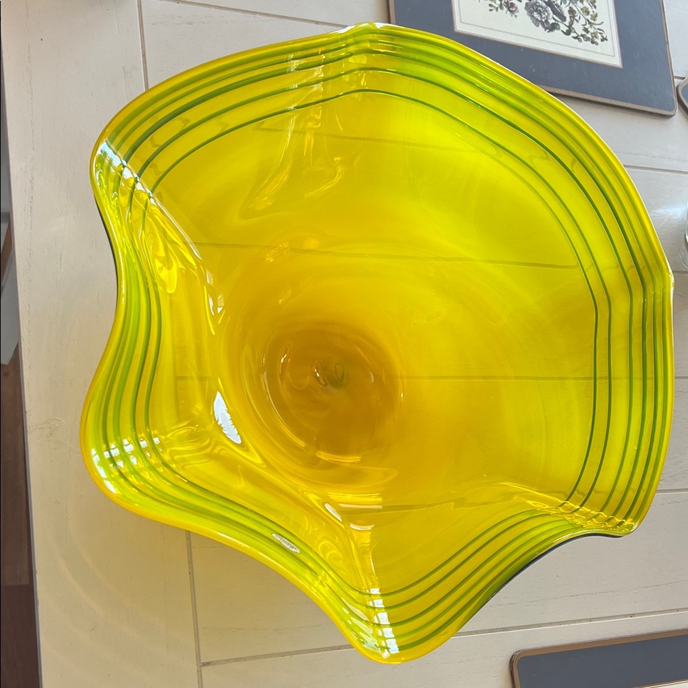 Blenko Vibrant Yellow Glass Art Bowl